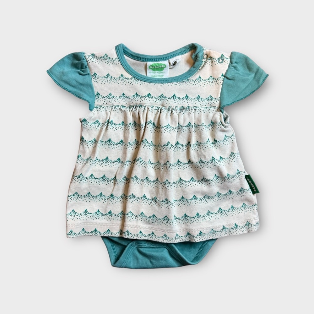 Parade Organics Wave Pattern Cap Shoulder Sleeve Bodysuit Top